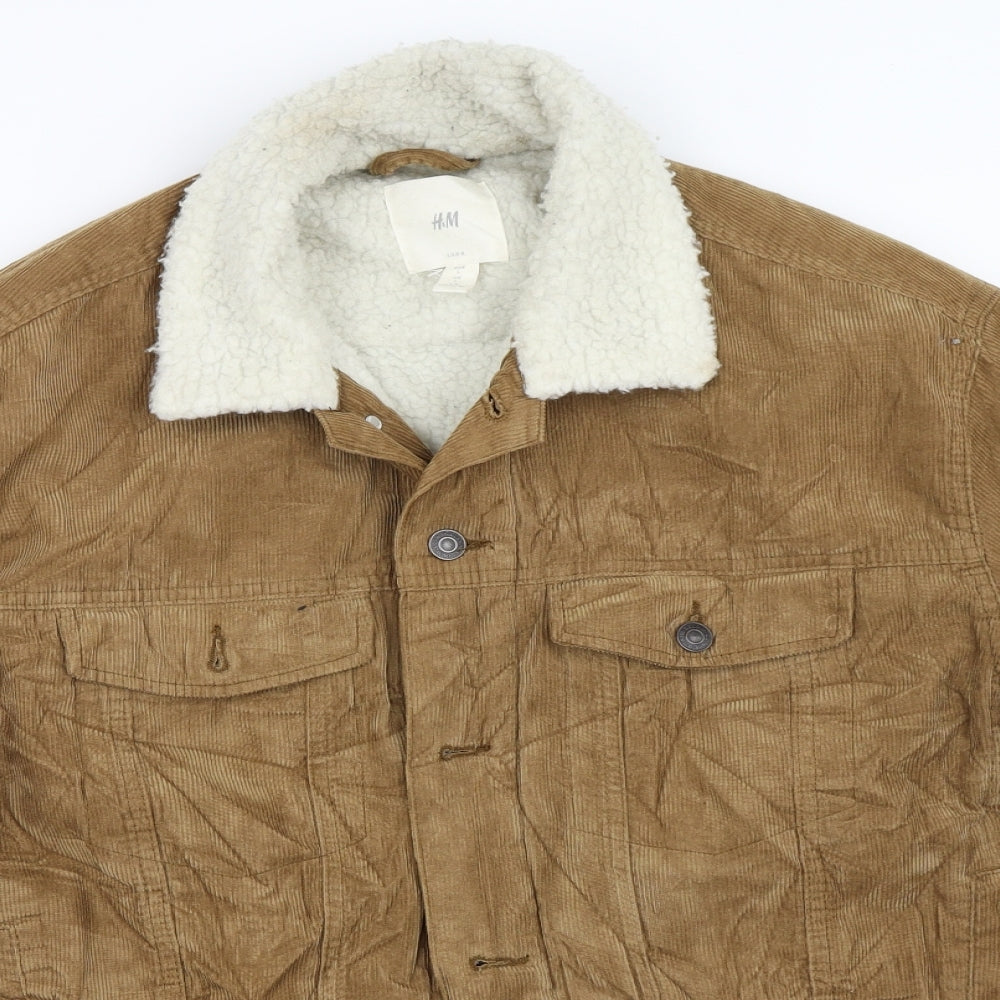 H&M Mens Beige  Corduroy Jacket  Size L