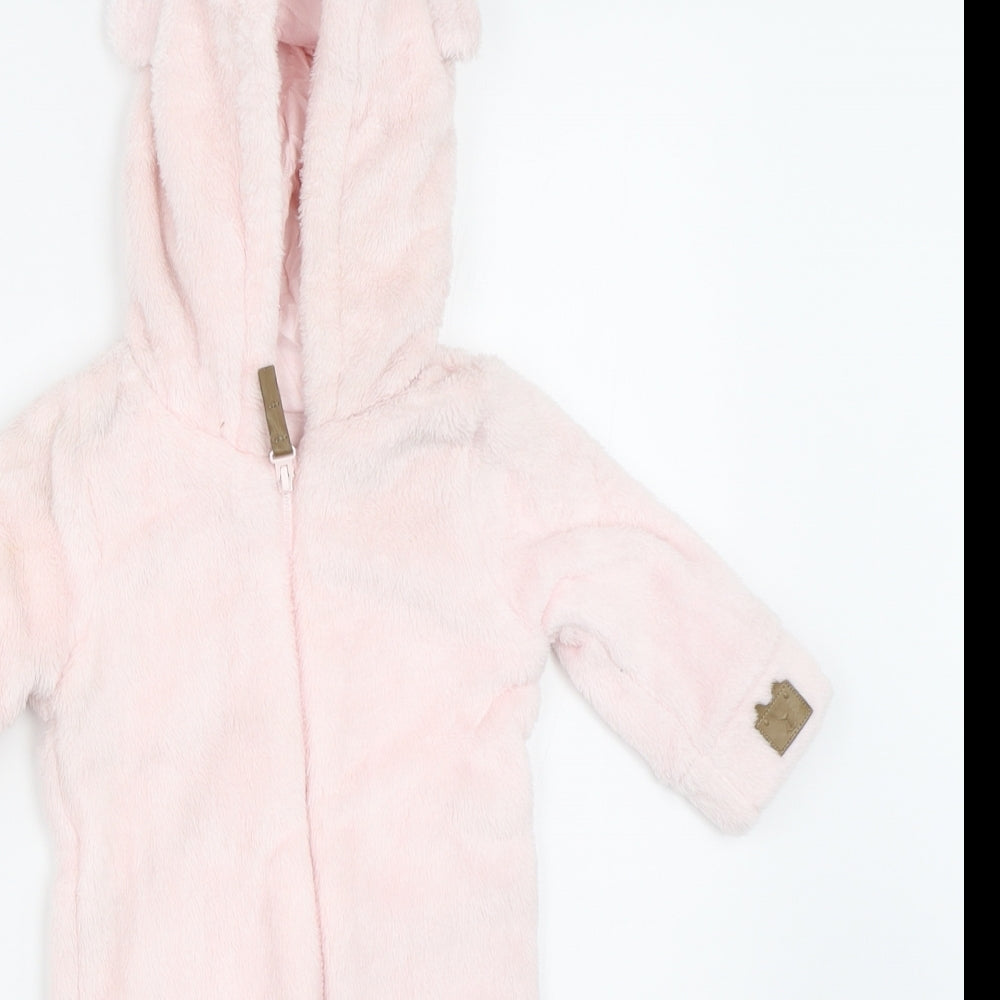 Fred & Flo Girls Pink Solid  Babydoll One Piece Size 0-3 Months