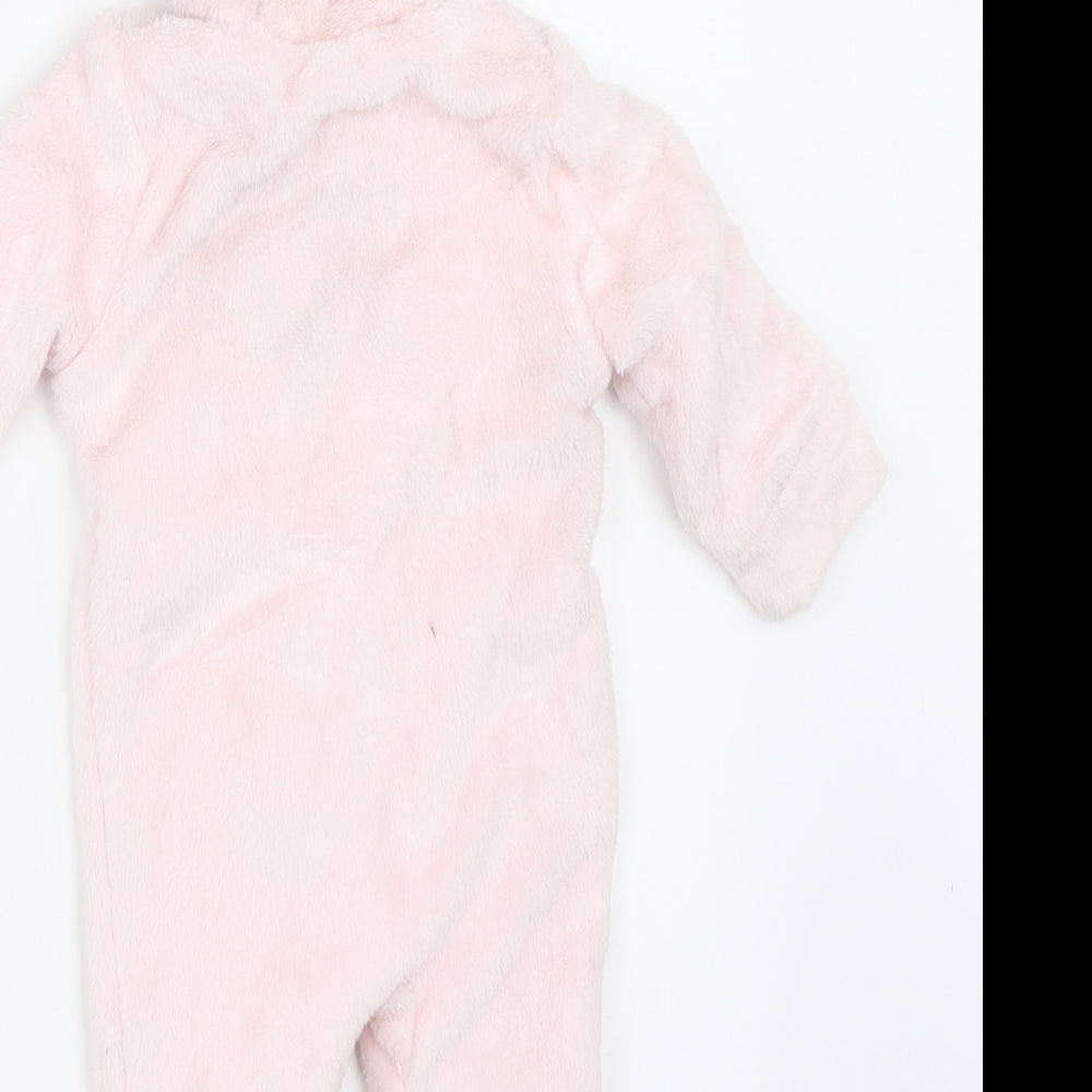 Fred & Flo Girls Pink Solid  Babydoll One Piece Size 0-3 Months