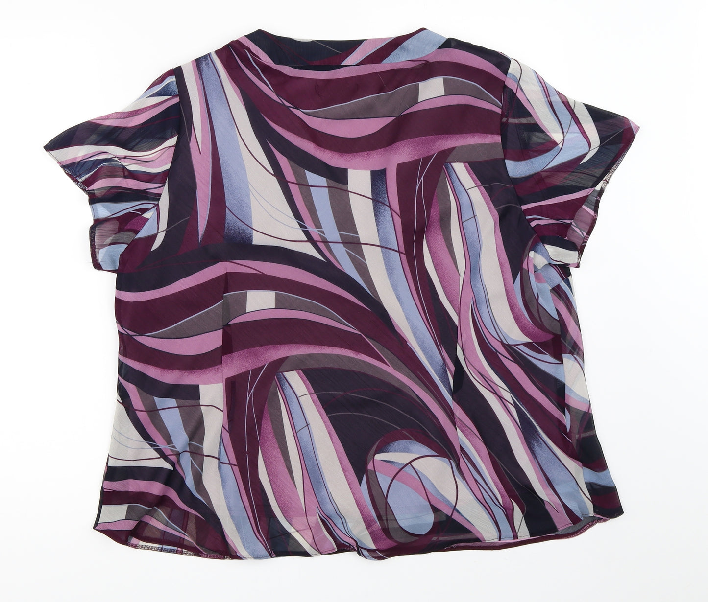 BM Womens Purple Geometric  Basic Blouse Size 20