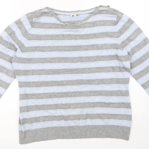 Country Casuals Womens Grey Striped  Pullover Jumper Size XL