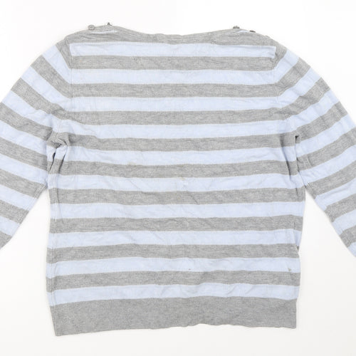 Country Casuals Womens Grey Striped  Pullover Jumper Size XL