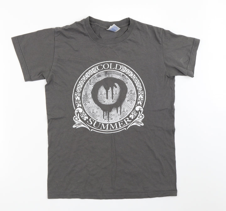 Gildan Mens Grey T-Shirt Size S