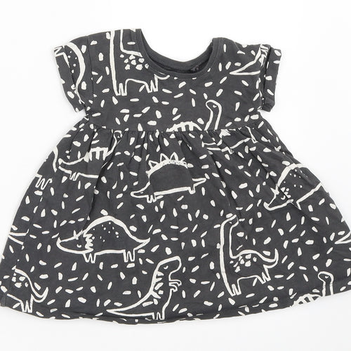NEXT Girls Grey   Skater Dress  Size 6-9 Months