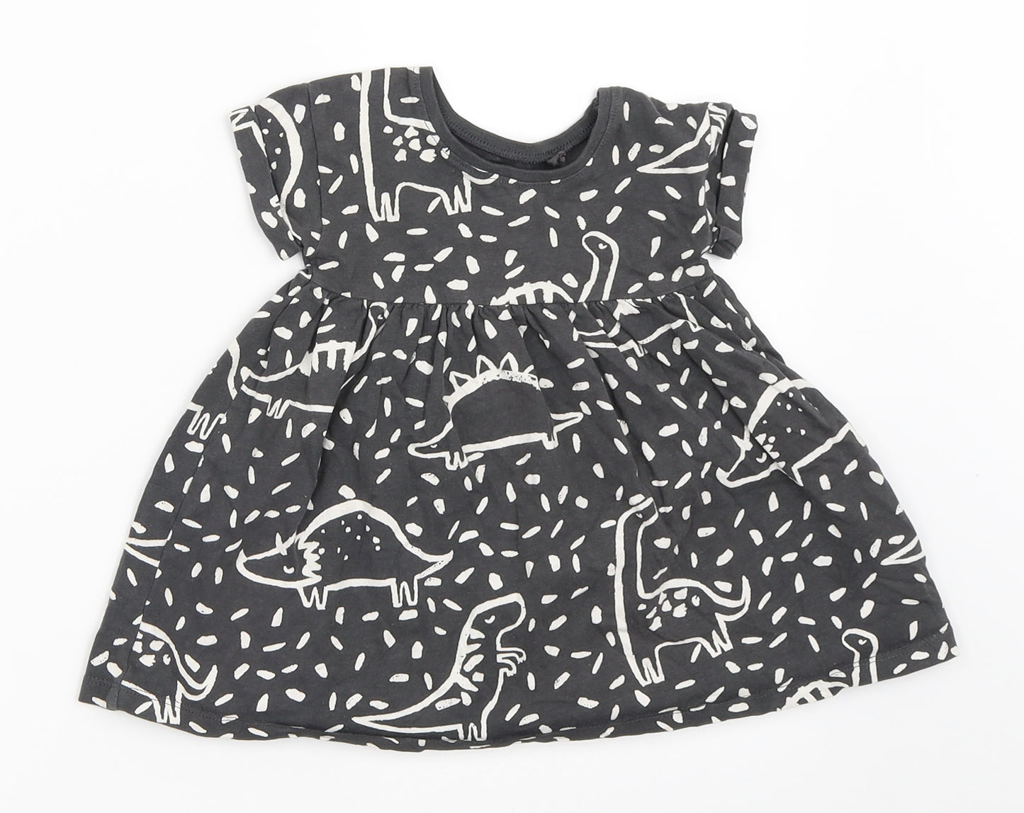 NEXT Girls Grey   Skater Dress  Size 6-9 Months