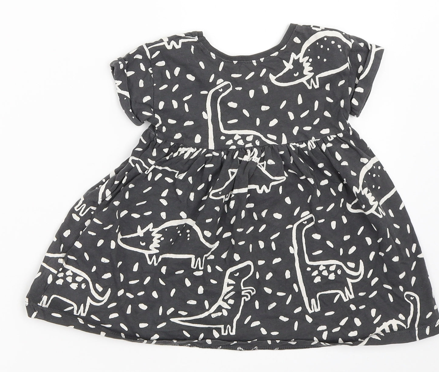 NEXT Girls Grey   Skater Dress  Size 6-9 Months
