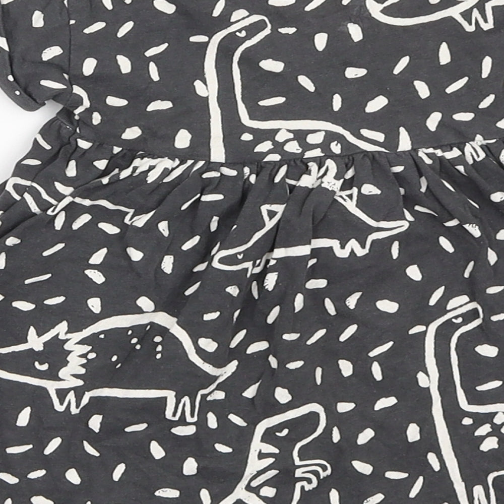 NEXT Girls Grey   Skater Dress  Size 6-9 Months