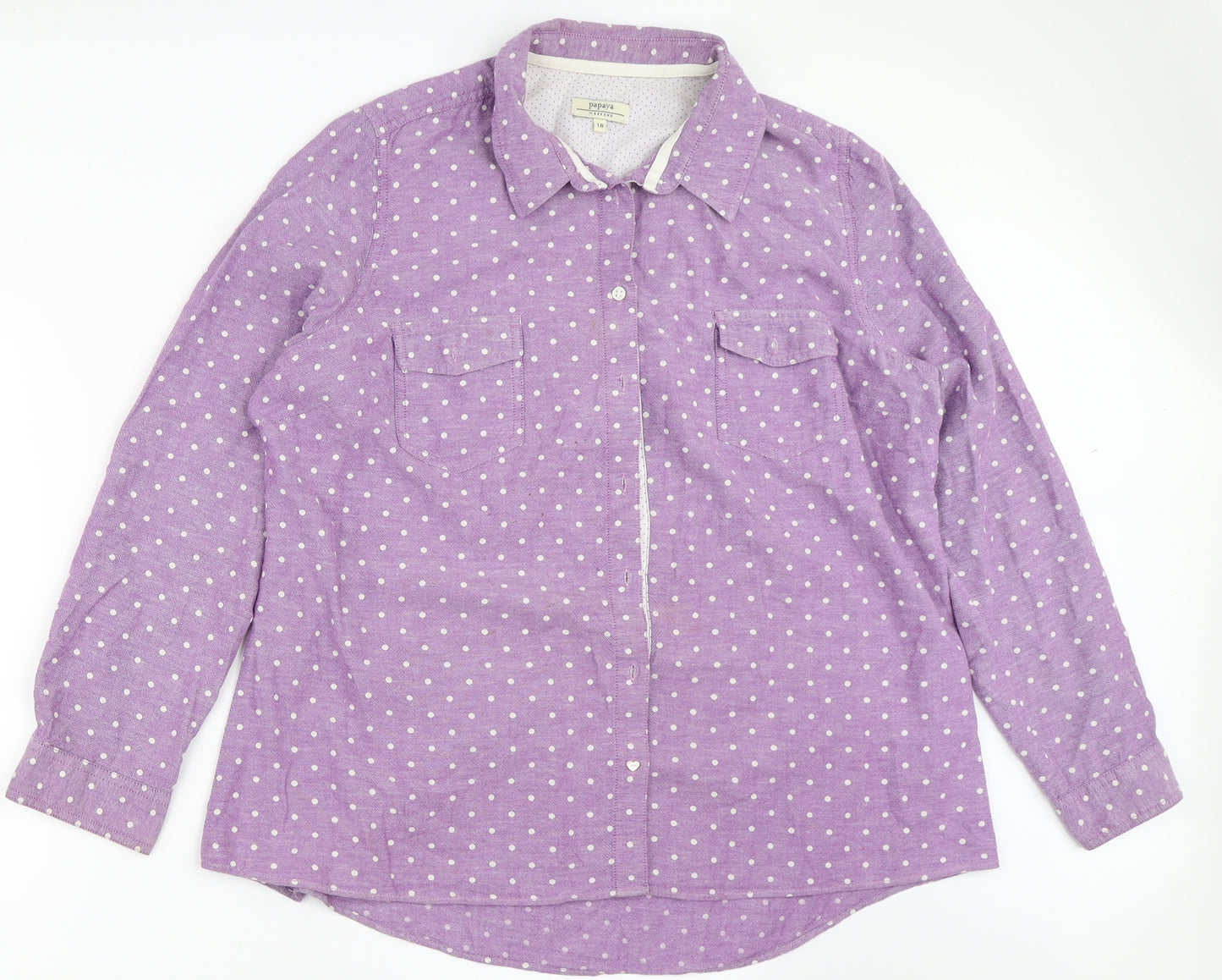Papaya Womens Purple   Basic Button-Up Size 18