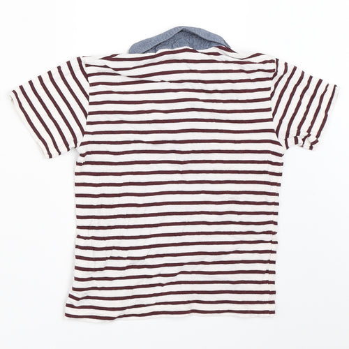 NEXT Boys White Striped  Basic T-Shirt Size 2-3 Years