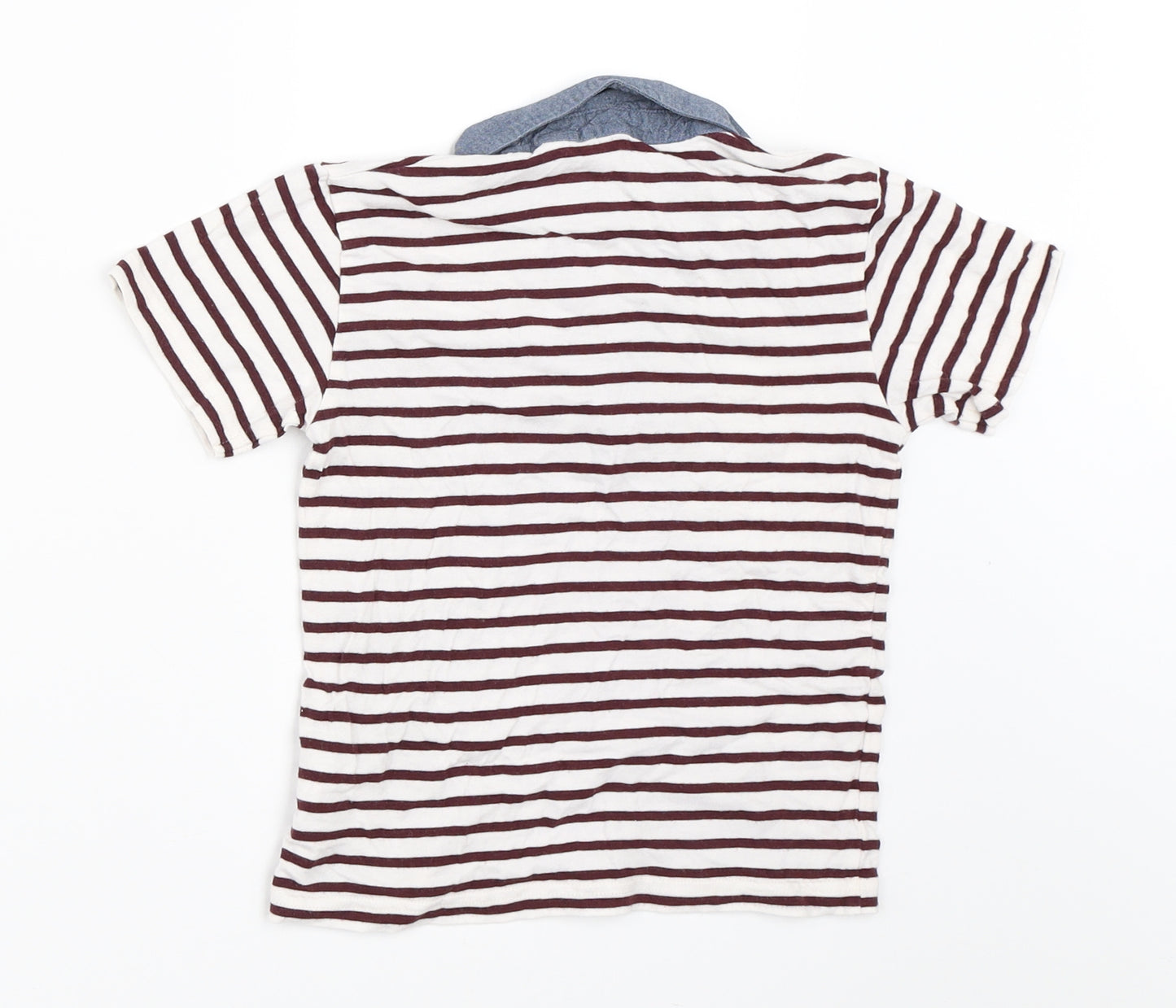 NEXT Boys White Striped  Basic T-Shirt Size 2-3 Years