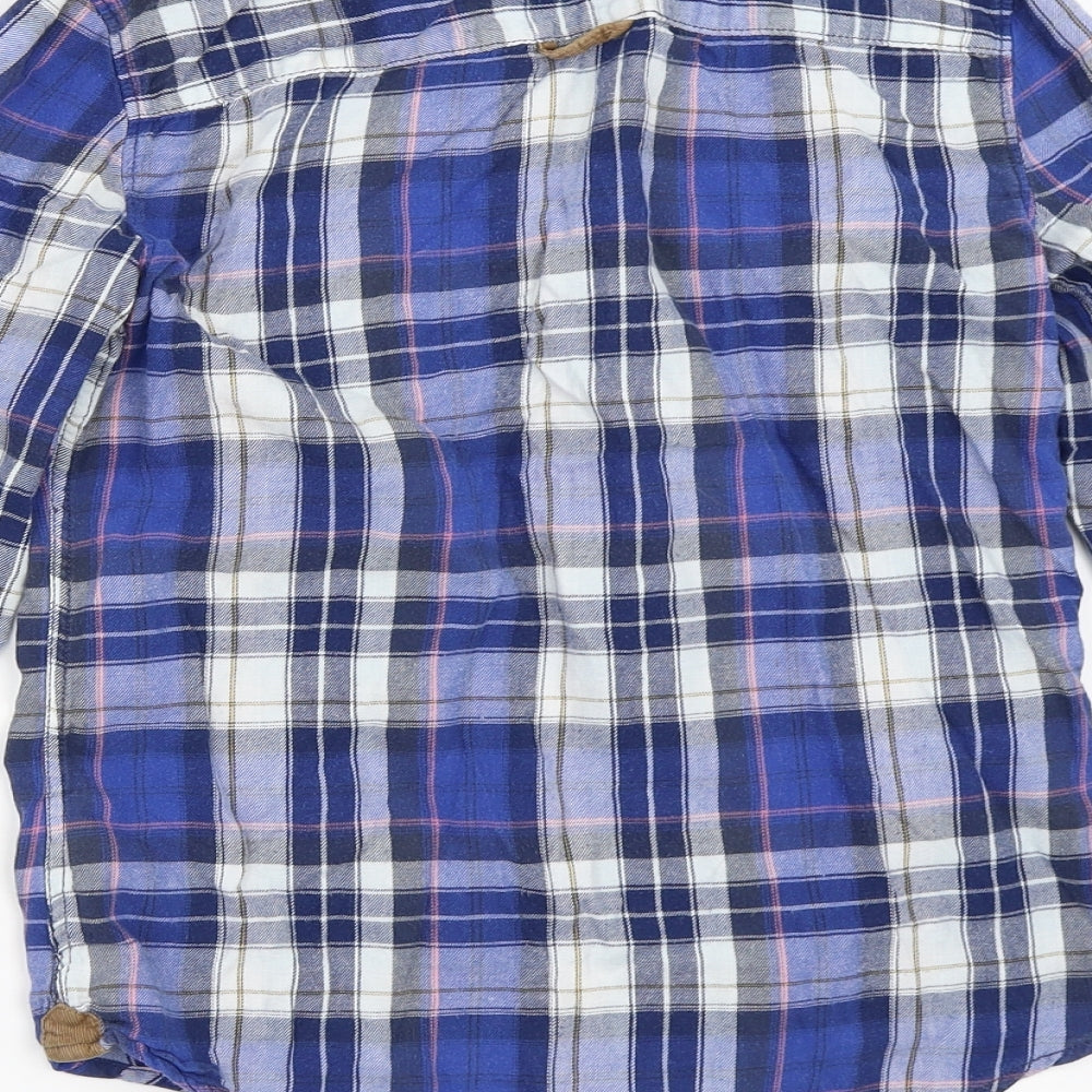 H&M Womens Blue Check  Basic Button-Up Size 34
