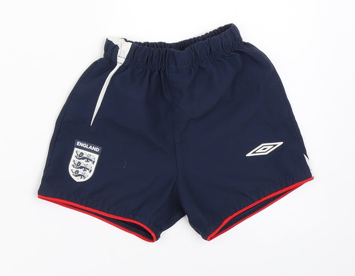 Umbro Boys Blue   Cropped Trousers Size 6-9 Months  - england football shorts