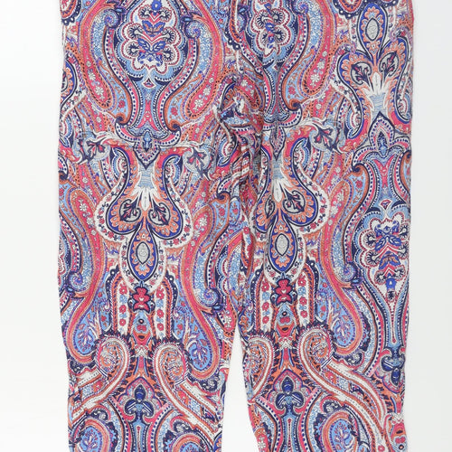 Natura Womens Blue Geometric  Trousers  Size L L26 in
