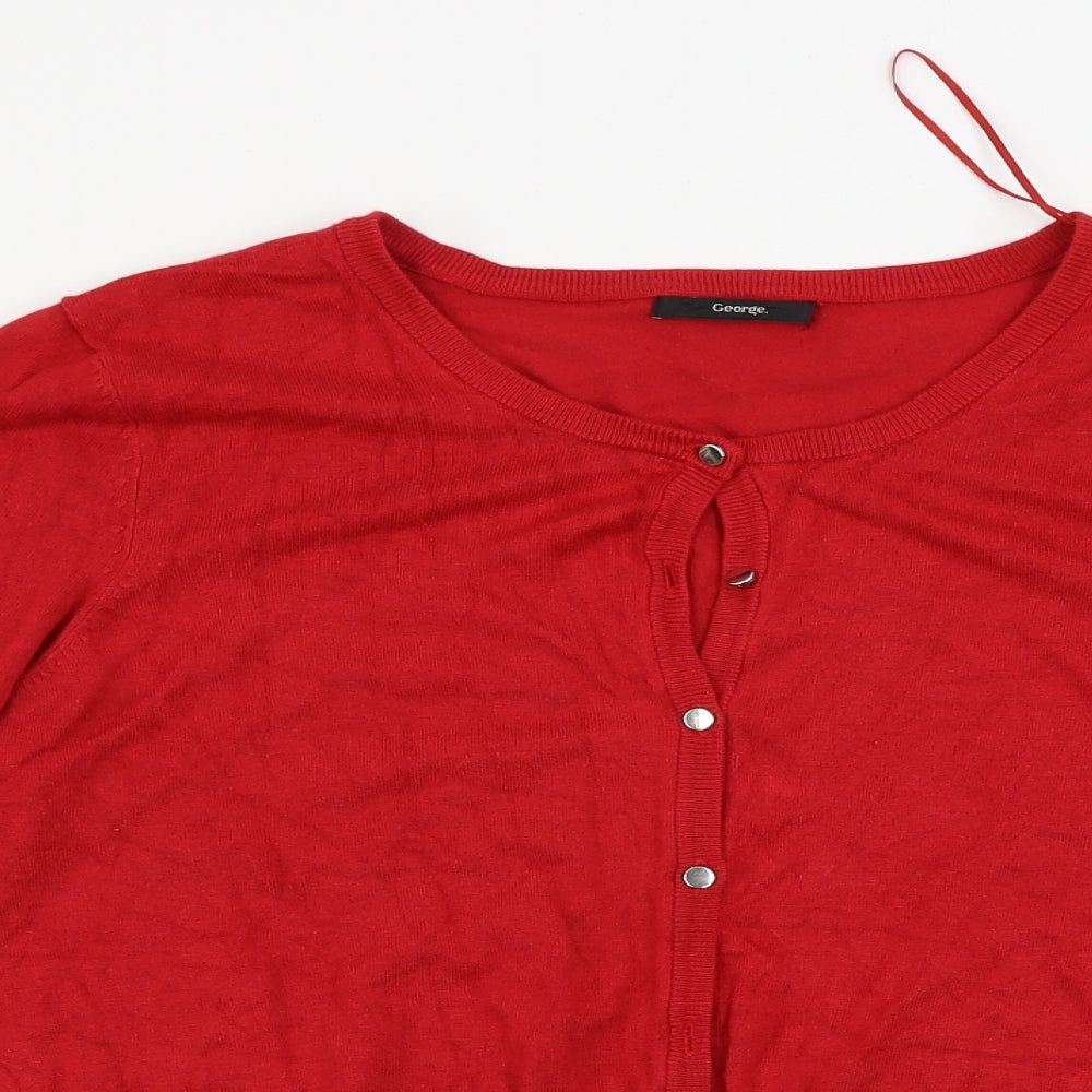George  Womens Red   Cardigan Jumper Size 16
