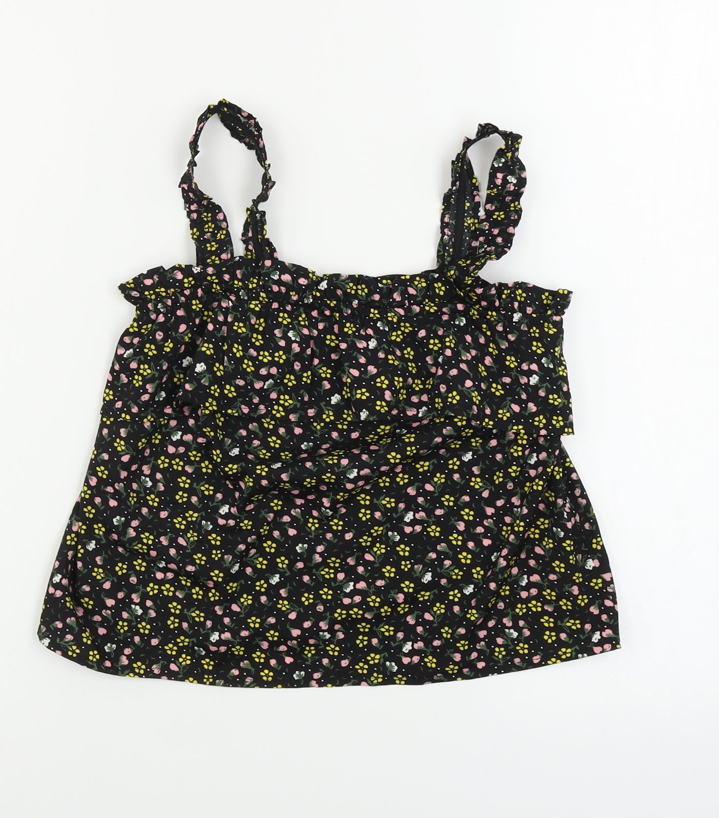 Primark  Girls Black Floral  Basic Blouse Size 8-9 Years