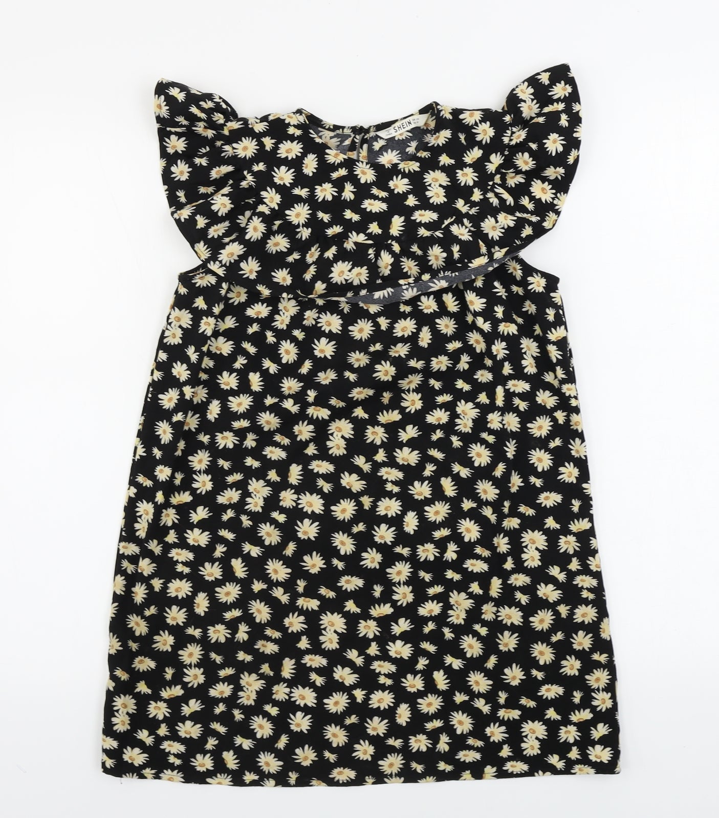 SheIn Girls Black Floral  Basic Blouse Size 13-14 Years