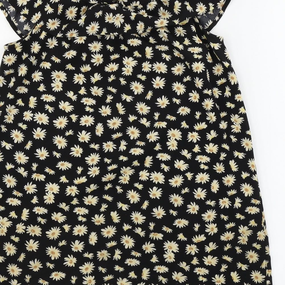 SheIn Girls Black Floral  Basic Blouse Size 13-14 Years