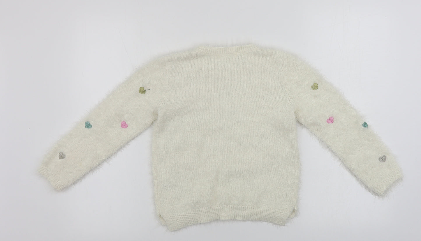 H&M  Girls Beige   Pullover Jumper Size 6-7 Years