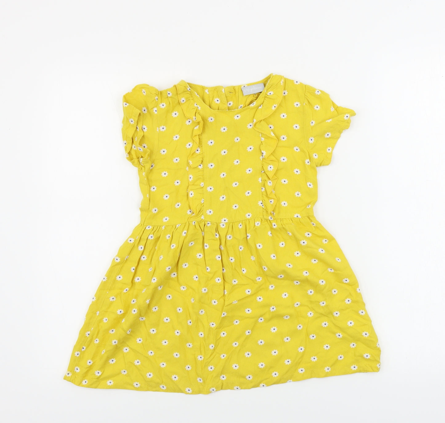 Matalan  Girls Yellow Floral  A-Line  Size 7 Years