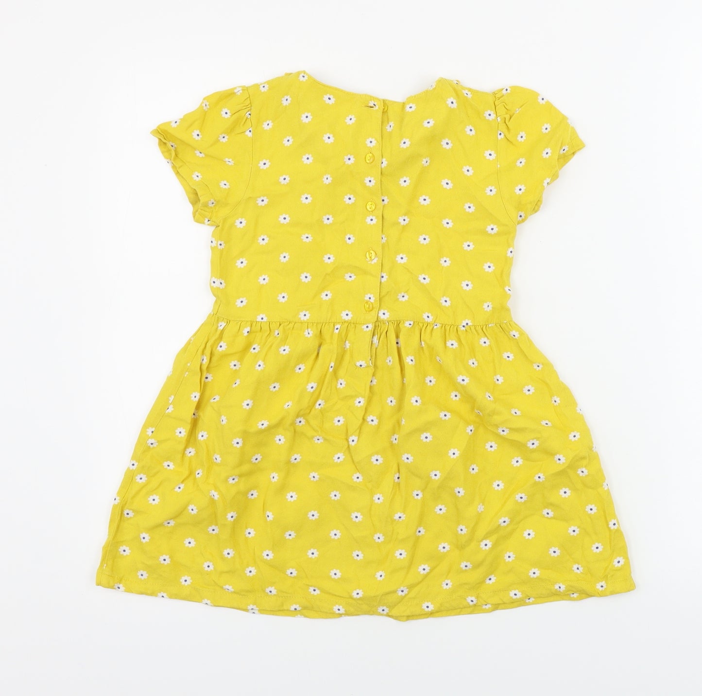 Matalan  Girls Yellow Floral  A-Line  Size 7 Years