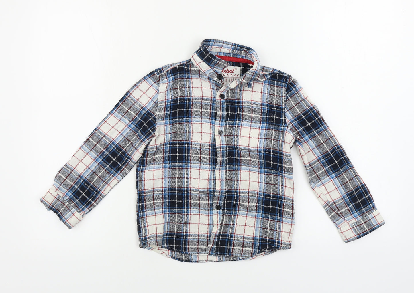Rebel Boys White Check  Basic Button-Up Size 6-7 Years