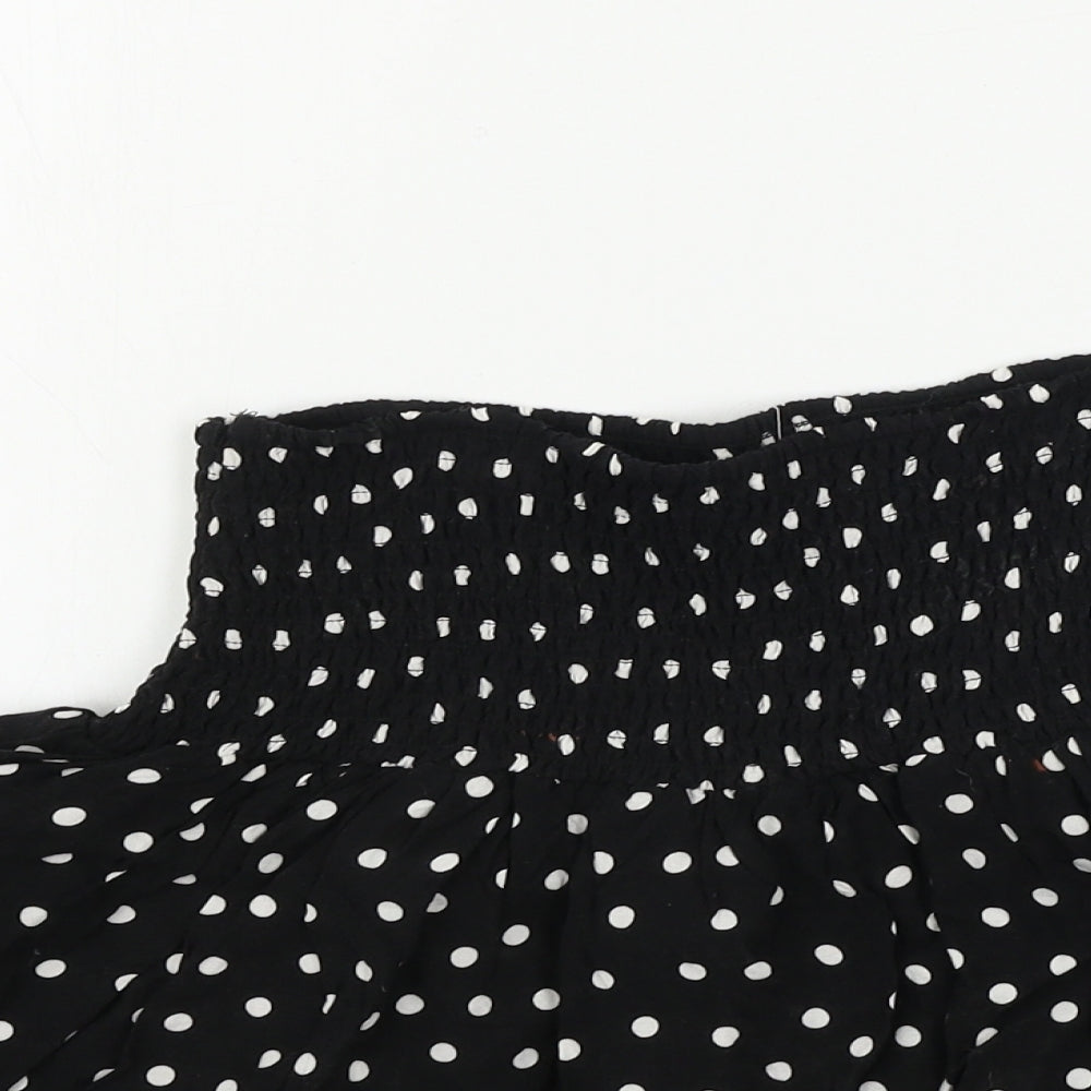 H&M  Girls Black Polka Dot  A-Line Skirt Size 14 Years