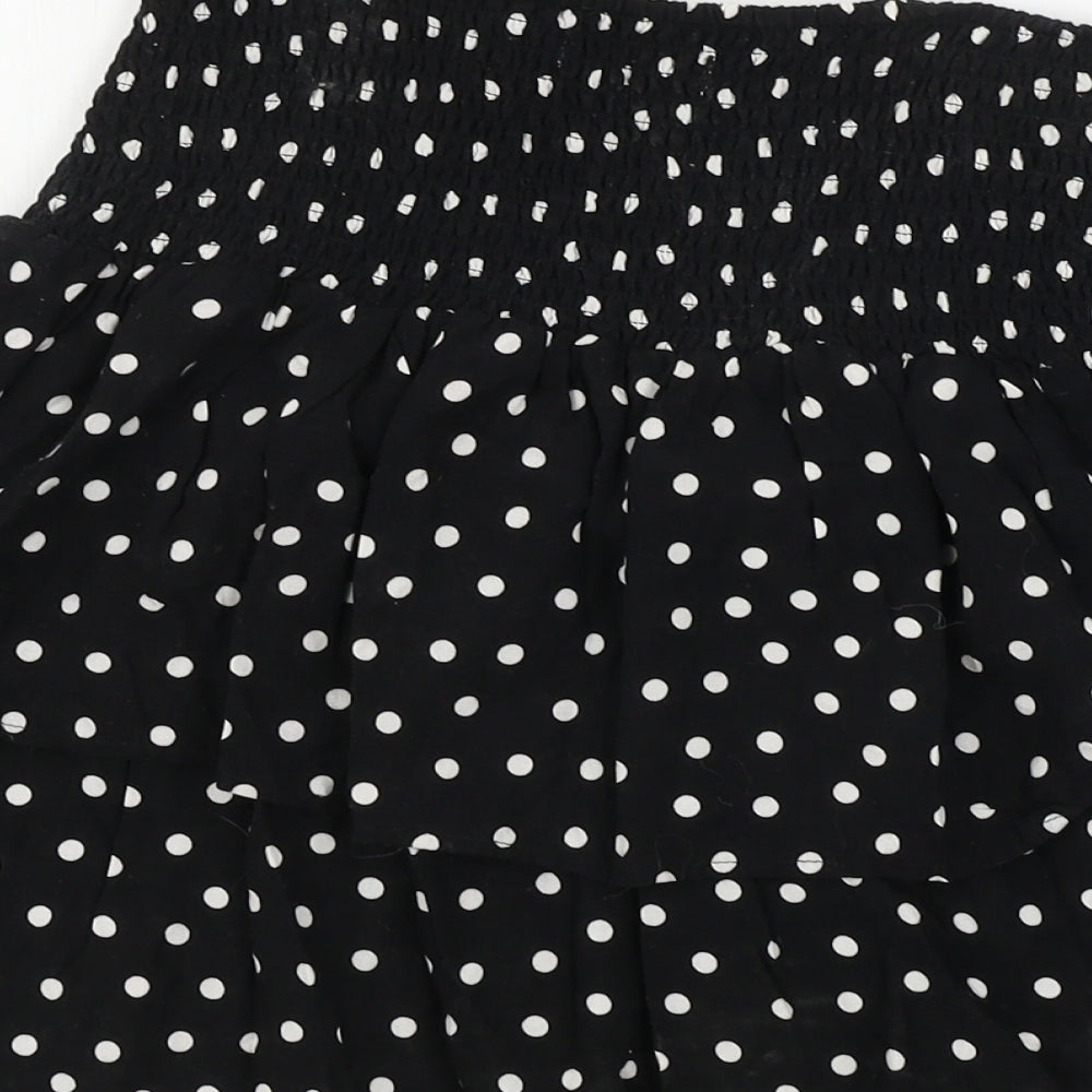 H&M  Girls Black Polka Dot  A-Line Skirt Size 14 Years
