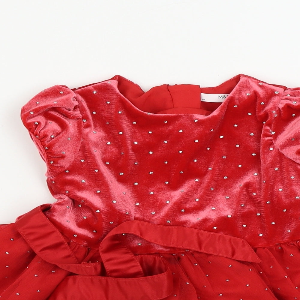 Marks and Spencer  Girls Red   A-Line  Size 3-4 Years