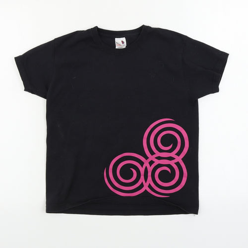 Fruit of the Loom  Girls Black   Basic T-Shirt Size 7-8 Years