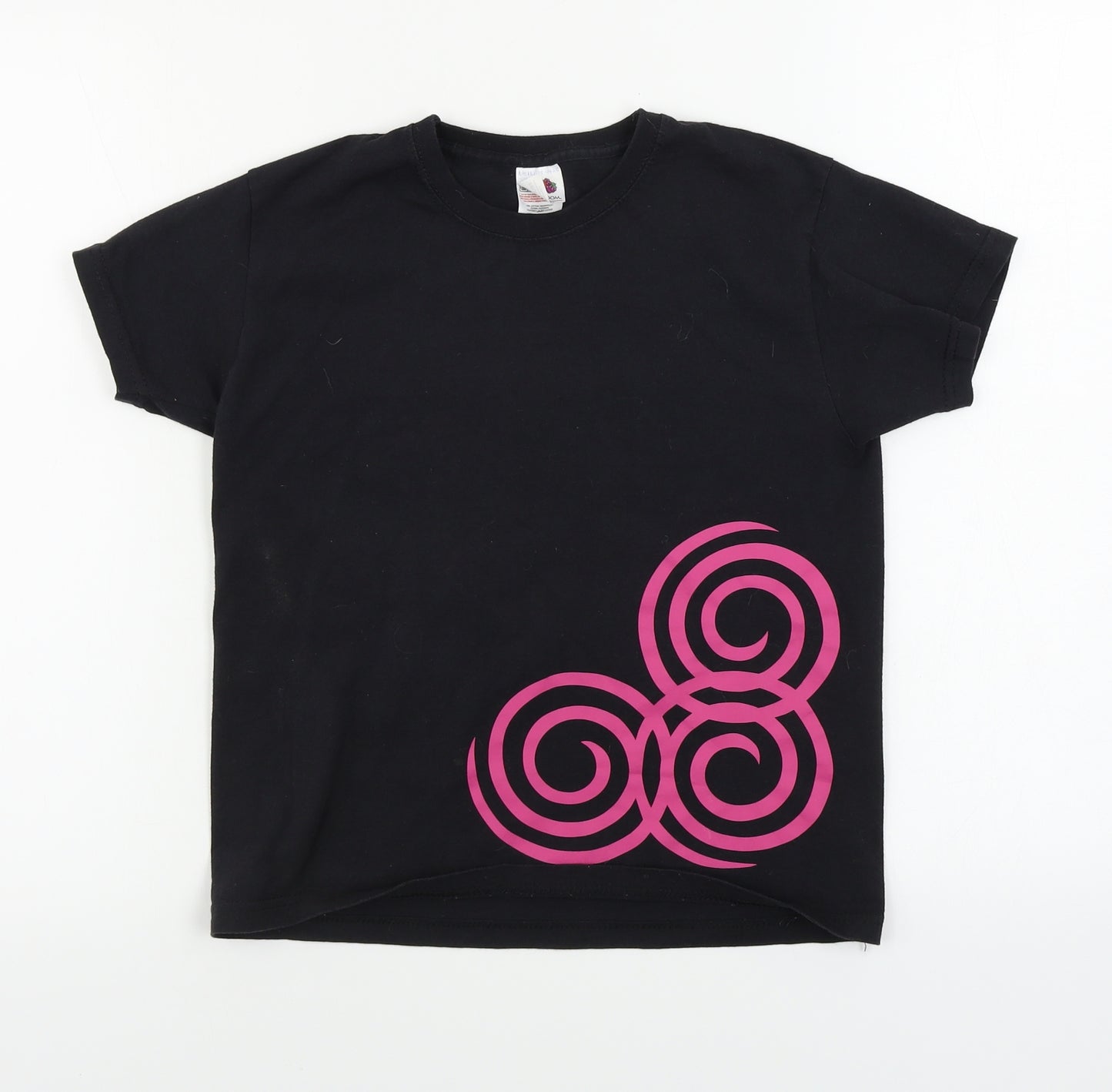 Fruit of the Loom  Girls Black   Basic T-Shirt Size 7-8 Years