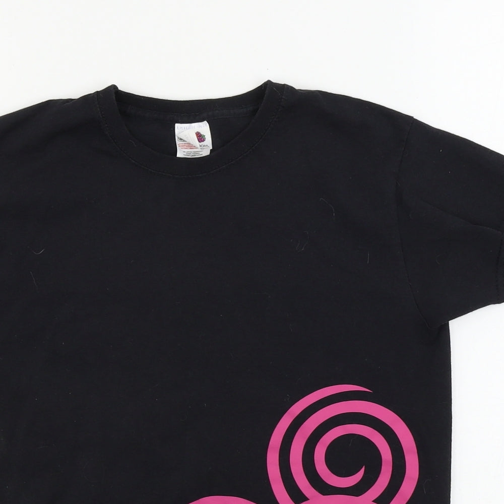 Fruit of the Loom  Girls Black   Basic T-Shirt Size 7-8 Years