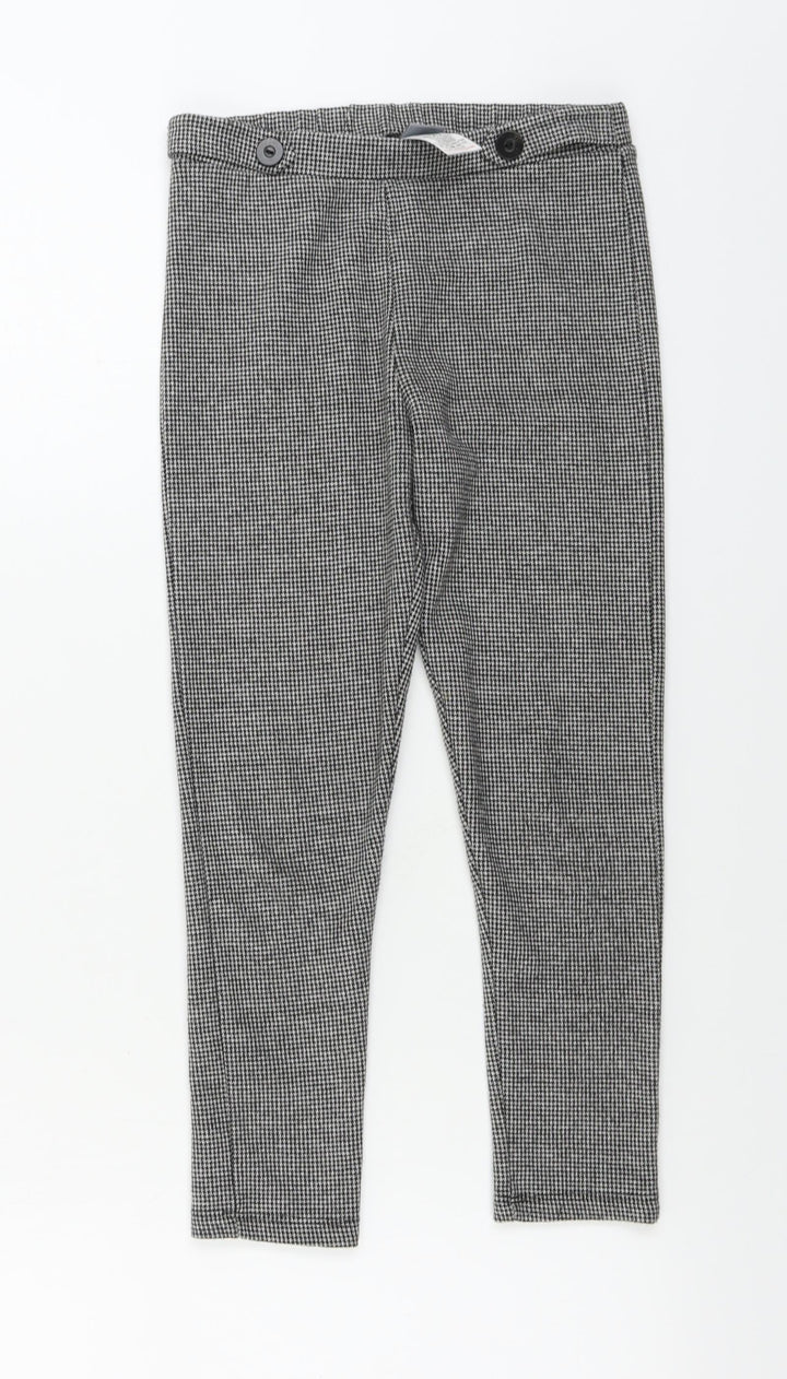 NEXT Girls Grey Check Trousers Size 9 Years