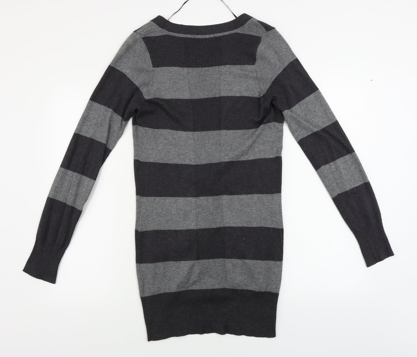 George  Womens Grey Striped  Cardigan Jumper Size 10