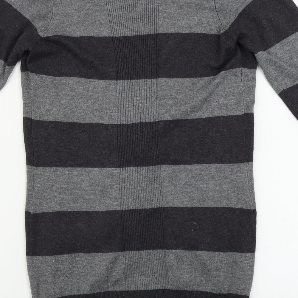 George  Womens Grey Striped  Cardigan Jumper Size 10