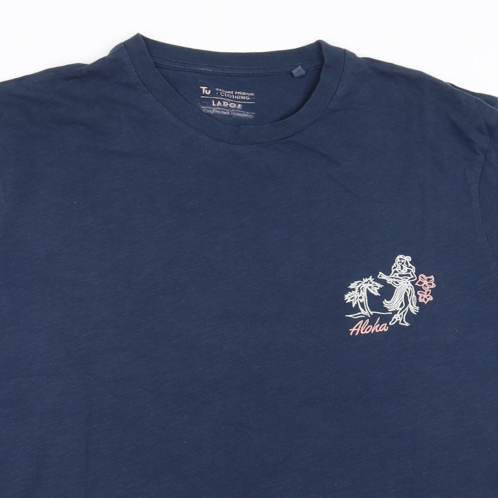 Sainsburys  Mens Blue    T-Shirt Size L