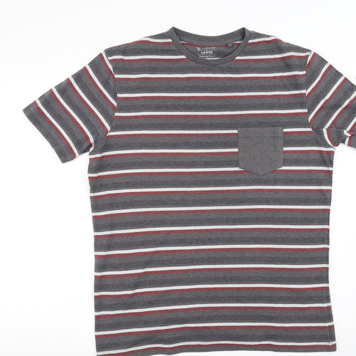Sainsburys  Mens Grey Striped   T-Shirt Size L