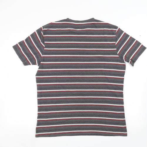 Sainsburys  Mens Grey Striped   T-Shirt Size L