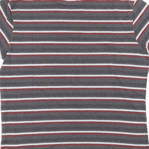 Sainsburys  Mens Grey Striped   T-Shirt Size L