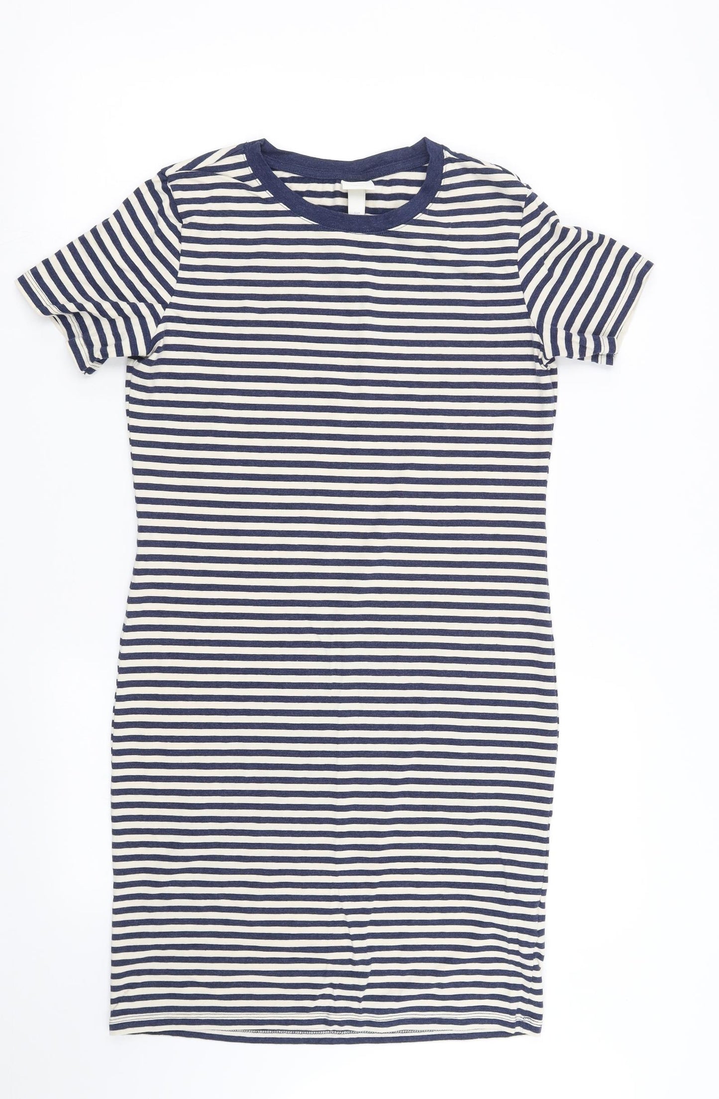 H&M Womens White Striped  A-Line  Size M