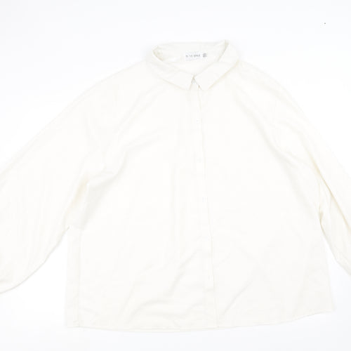 In the Style Womens White   Basic Button-Up Size 20