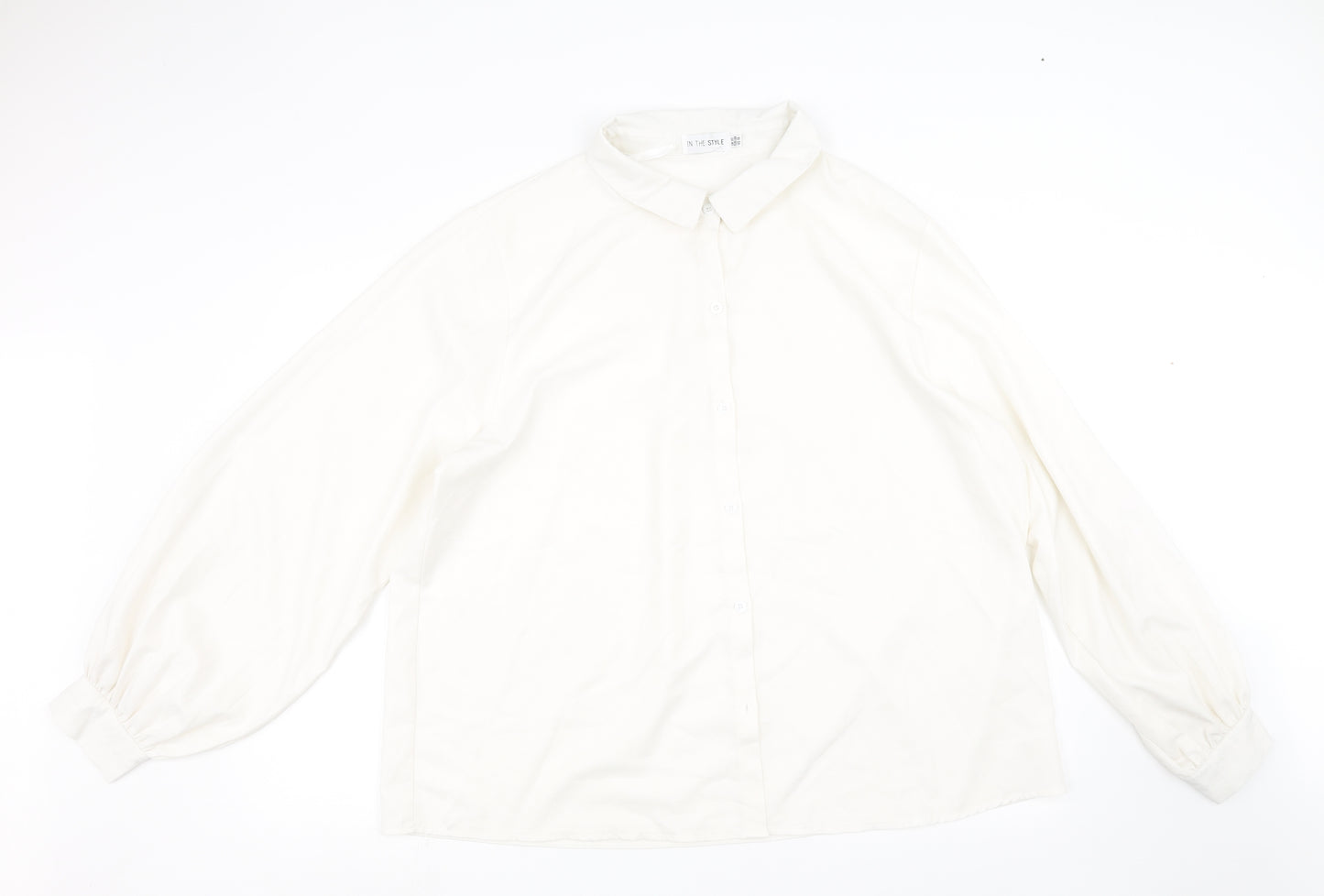 In the Style Womens White   Basic Button-Up Size 20
