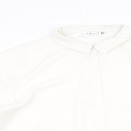 In the Style Womens White   Basic Button-Up Size 20