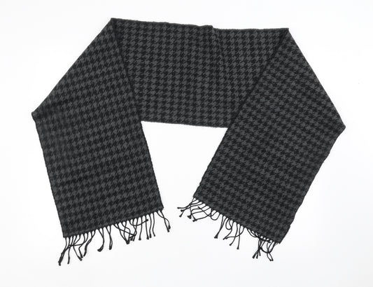 Front view of Preworn women’s black geometric scarf