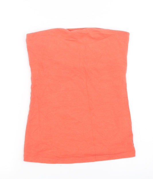 Front view of George women’s orange basic tank, size UK 8