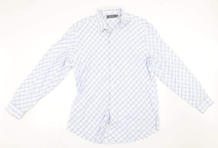 armando Mens White Check   Button-Up Size XL
