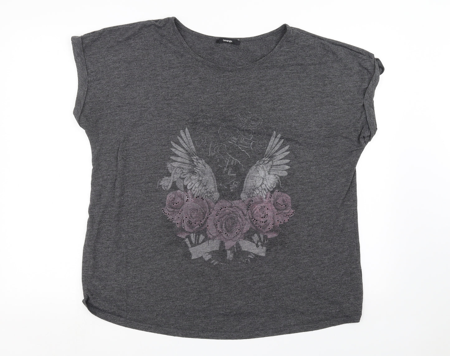 George Womens Grey   Basic T-Shirt Size 18