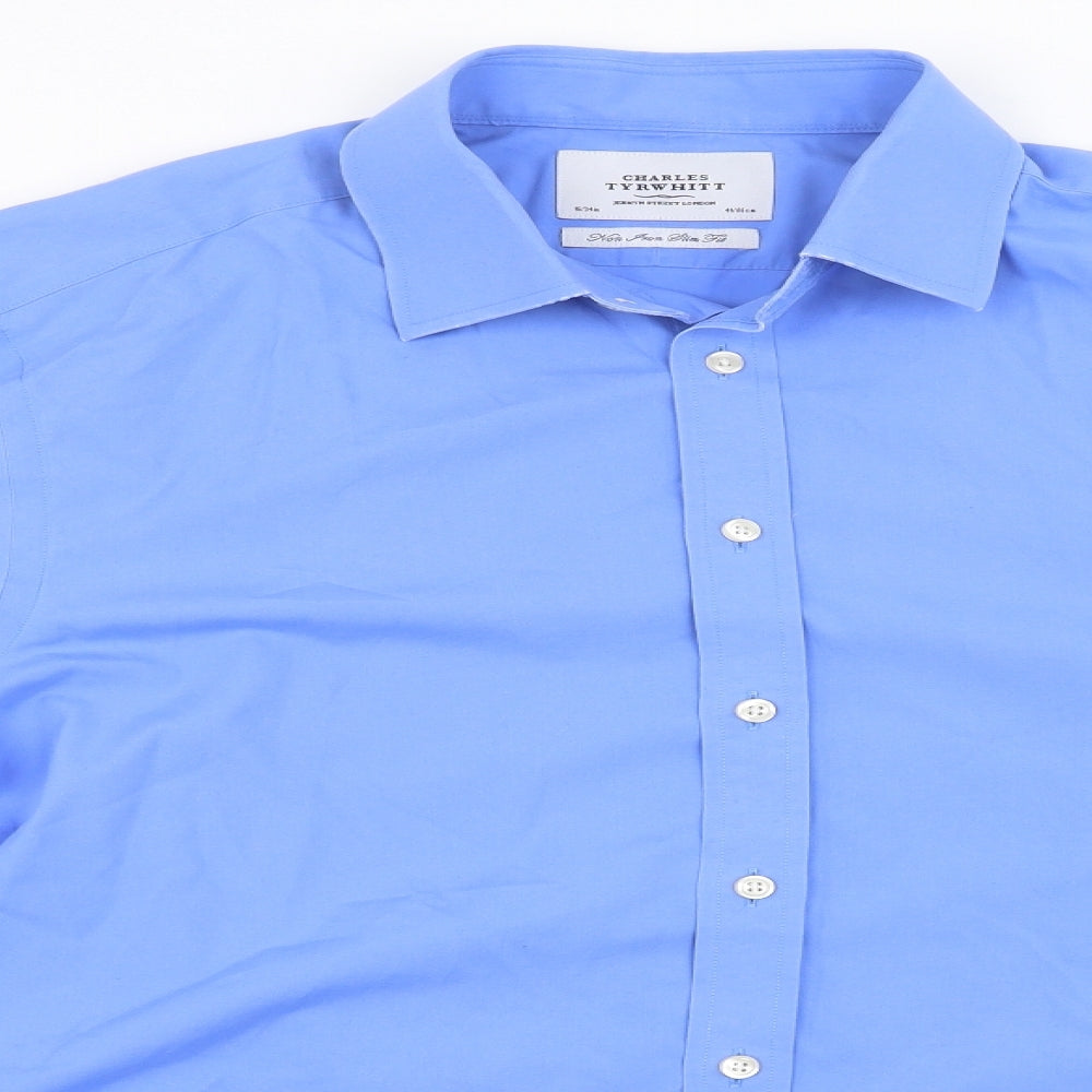 Charles Tyrwhitt Mens Blue    Button-Up Size 34  - arms open up