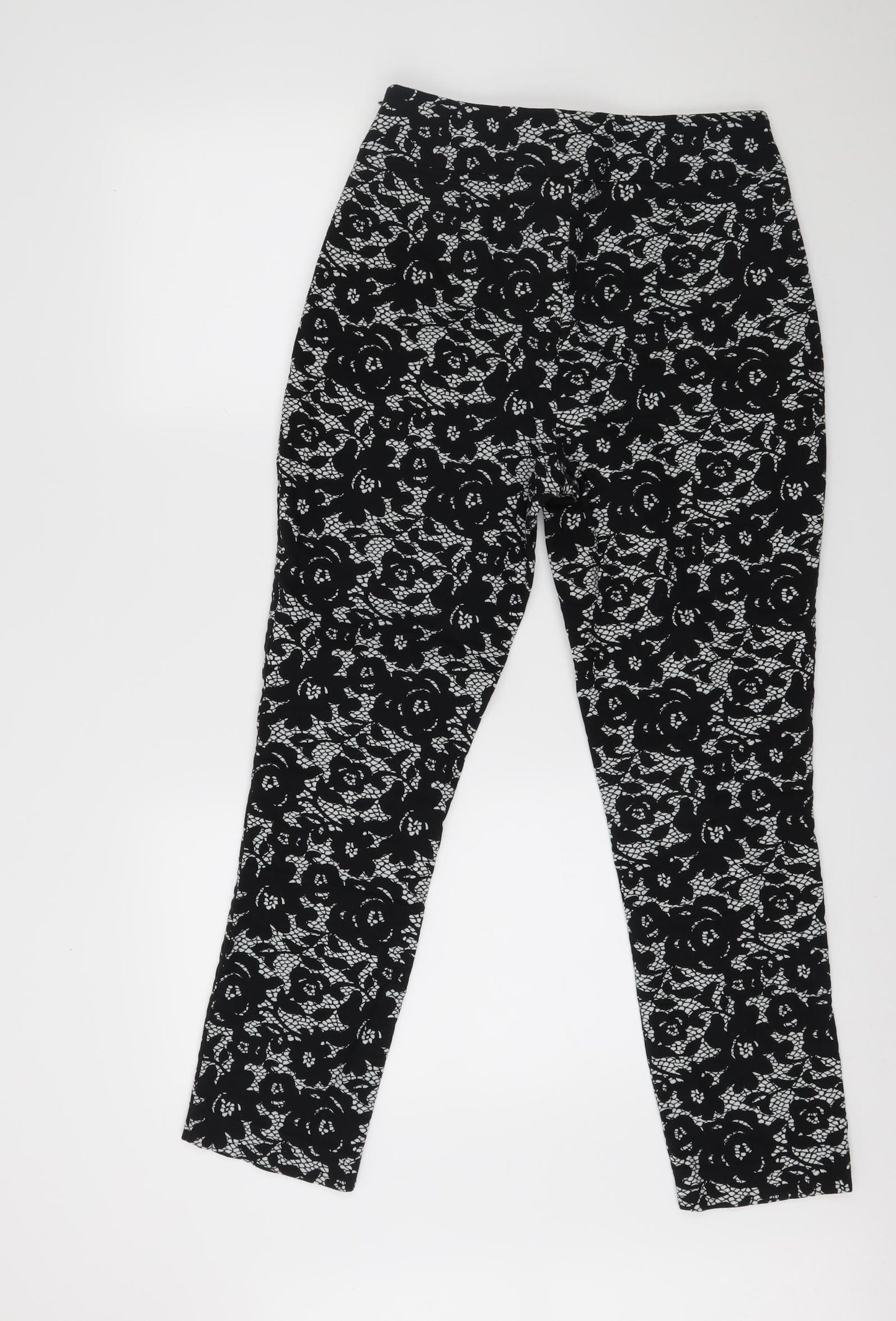 Phase Eight Womens Black Argyle/Diamond  Trousers  Size 14 L26 in
