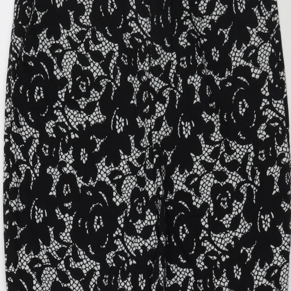 Phase Eight Womens Black Argyle/Diamond  Trousers  Size 14 L26 in