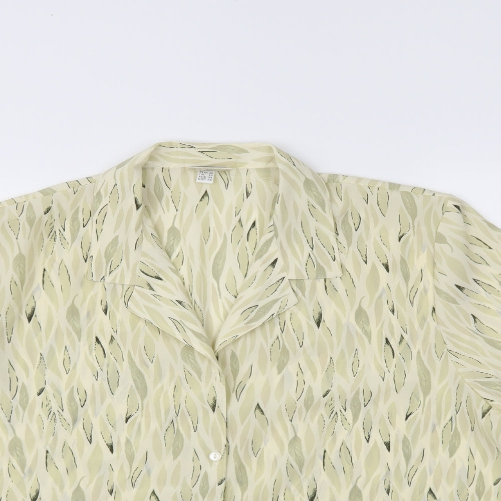 All paradise Tenerife Womens Green Floral  Basic Button-Up Size 16